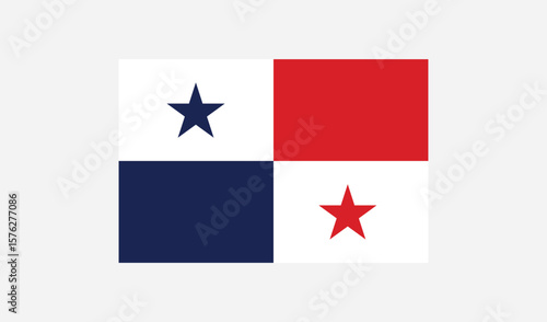 Flag of Panama - country linking Central and South America. Vector illustration.