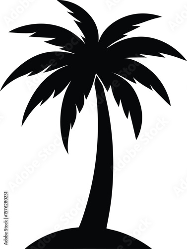 Coconut tree silhouette vector illustration
