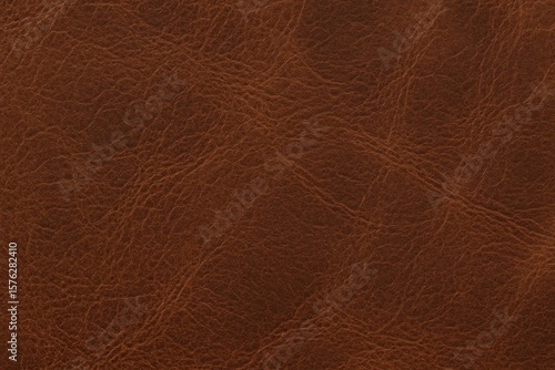 Close-up of a rich brown leather texture with natural creases and folds