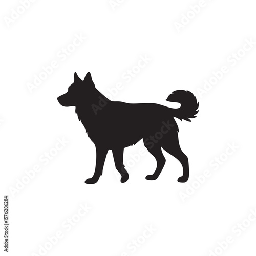 Wallpaper Mural Black silhouette of a dog standing on a white background silhouette isolated on white background Torontodigital.ca