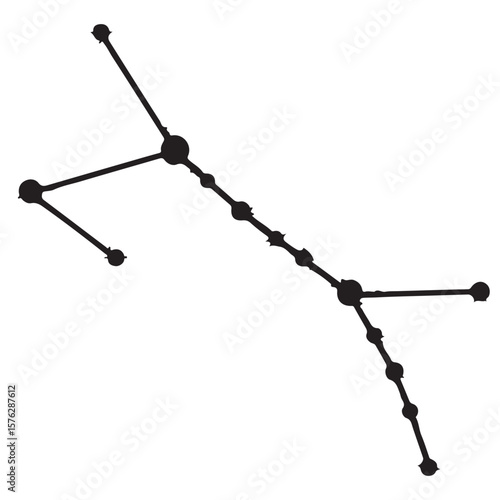 Taurus constellation with connected dots on white background, vector illustration.