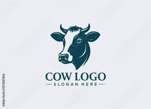Cow Head Logo Template – Farm Animal Branding Vector