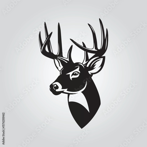 vintage whitetail deer hunting badge silhouette vector logo