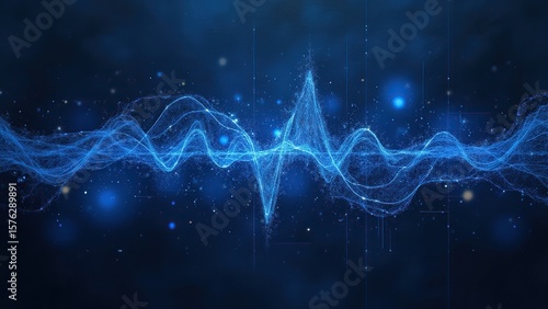 Dynamic Abstract Blue Wave Design Background