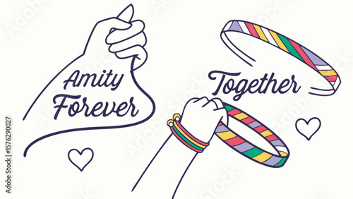 Friendship bracelets amity forever together handmade craft diy best friends gift idea colorful bands trendy style