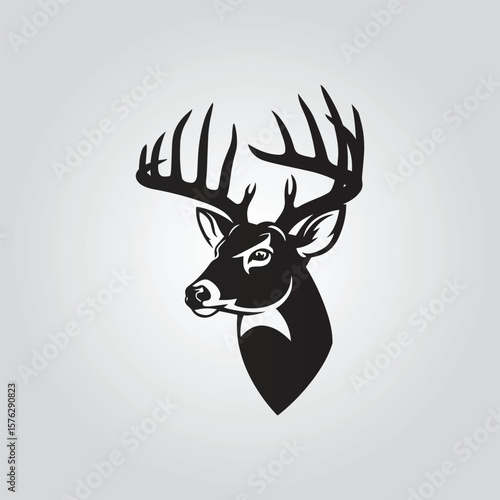 vintage whitetail deer hunting badge silhouette vector logo