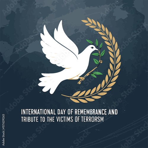 International Day of Remembrance and Tribute to the Victims of Terrorism Vector Illustration. Memorial, Tribute, and Awareness Concept.