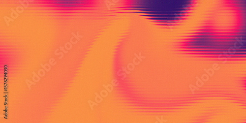 Orange fractal glass gradient colorful wave blurred background, noise textured abstract