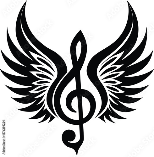 Treble Clef with Wings Icon
