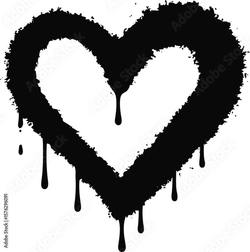 Dripping Heart Vector Illustration for Expressive Art and Graphic Elements