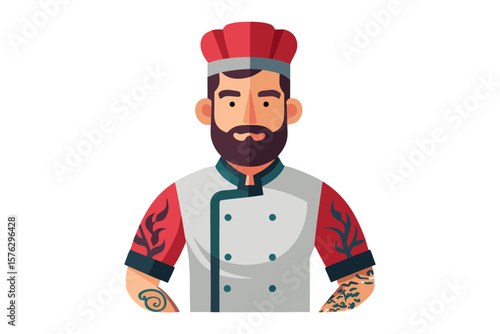 The Art of Culinary: A stylized chef stands poised in their kitchen uniform, radiating expertise and confidence, ready to craft a delectable dish.