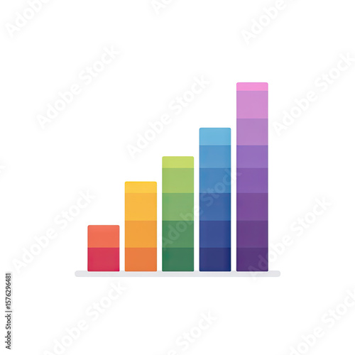 Free Download Colorful bar chart representing growth and performance metrics in a clean and modern design for data visualization projects - GFXLoad