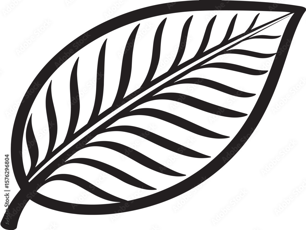 Obraz premium Aromatic Coffee Plant Leaf in Clean Vector Art