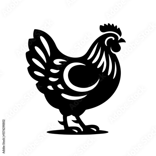 Minimal Hen Silhouette
