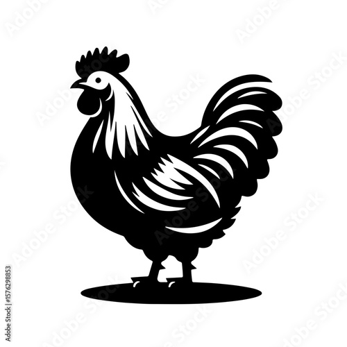 Minimal Hen Silhouette
