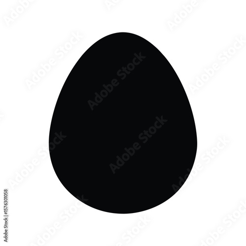 Black and white Easter egg with shadow isolated vector illustration