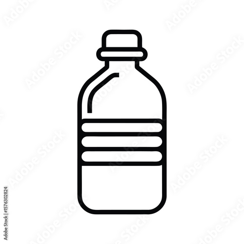 Bottle of clear mineral water on white background