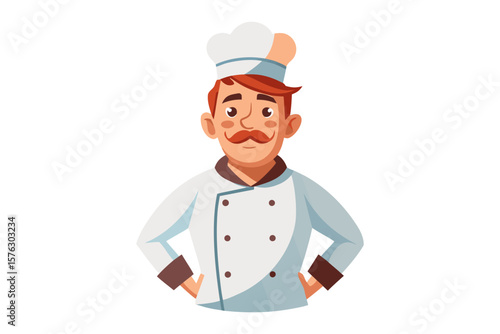 Culinary Maestro: A stylized illustration depicts a chef standing confidently, ready to create a delicious dish.