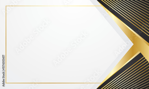 Black gold abstract geometric on white background