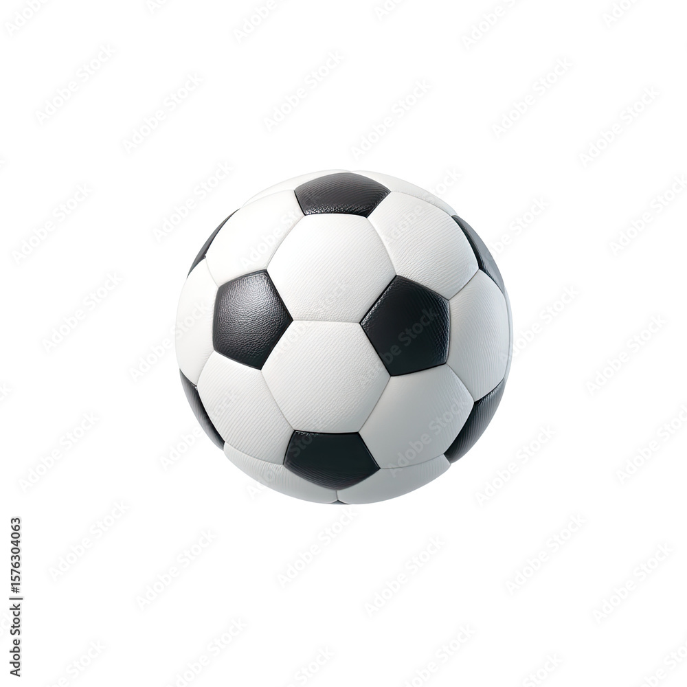 Obraz premium Classic Black and White Soccer Ball Isolated on White Background for Sports and Athletic Themes