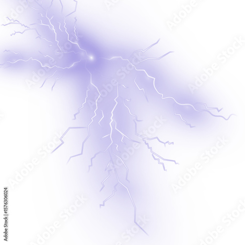 Bright white lightning bolt with electric energy and thunderous impact—ideal for PNG storm visuals, night sky scenes, or dramatic weather-themed designs.