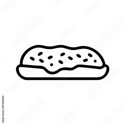 A delicious eclair with chocolate sprinkles isolated on white background