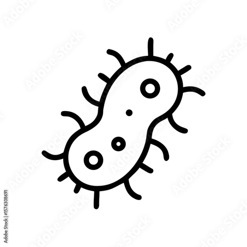 A microscopic view of bacteria isolated on white background