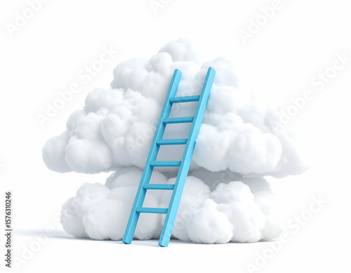 Ladder to Success in the Sky Illustration