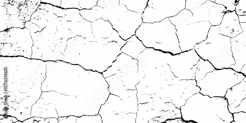 white textured wall with cracks and brick foundation, creating a distressed and some dark spots, textured appearance. it looks aged	