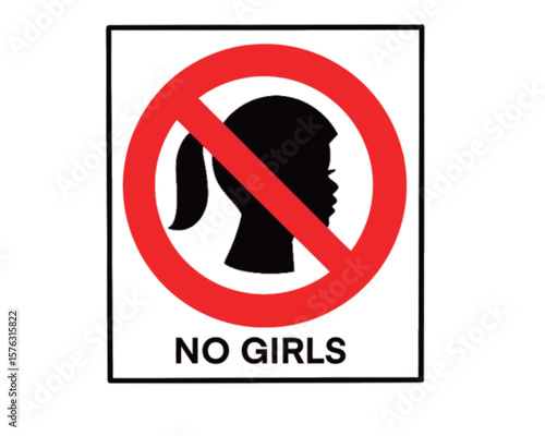 no girls allowed with female symbol - vector