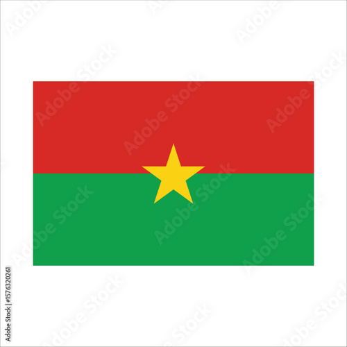 Free Download Burkina faso flag features two horizontal bands of red and green, with a yellow five-pointed star at the center, symbolizing the country's revolutionary ideals - GFXLoad