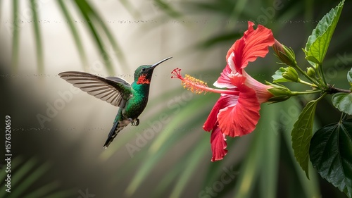 hummingbird and flower