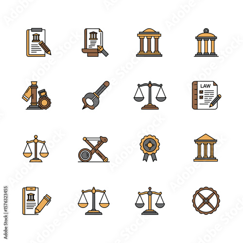 Flat Legal and Justice Icons
