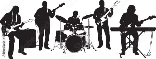 vector illustration of Musicians playing instruments