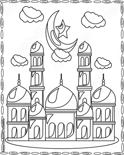 Islamic Drawing Photos, Download Free High-Quality Pictures. Mosque Coloring Page For Kids And Adults.