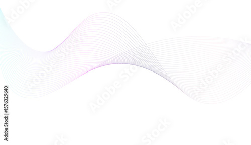 Abstract line wave banner design. illustration colorful wavy line on transparent background.