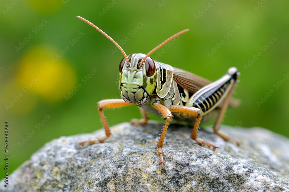Fototapeta premium Close-up view of a grasshopper's leg showcasing its unique features