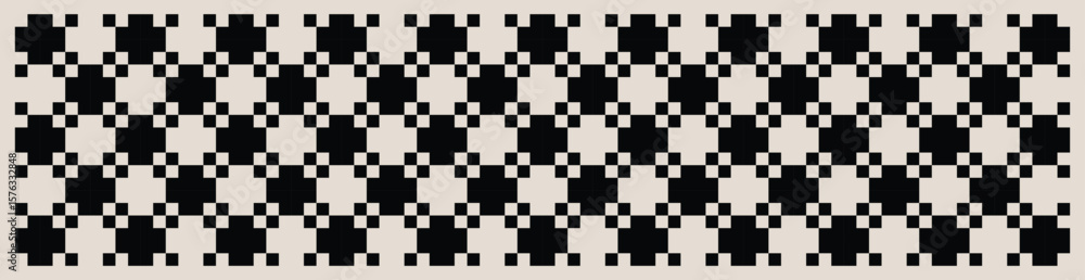 Fototapeta premium Seamless geometric square pattern in black and white. Graphical illustration for a unique banners, wall decor, textiles and interior design. 