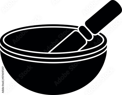 Sound Bath Bowls silhouette on white background