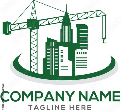 Construction & Real Estate Skyline Logo Design