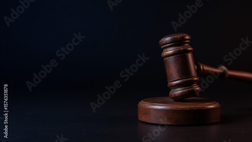 gavel on black background