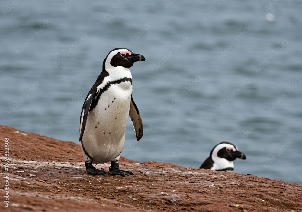 Naklejka premium penguin on island