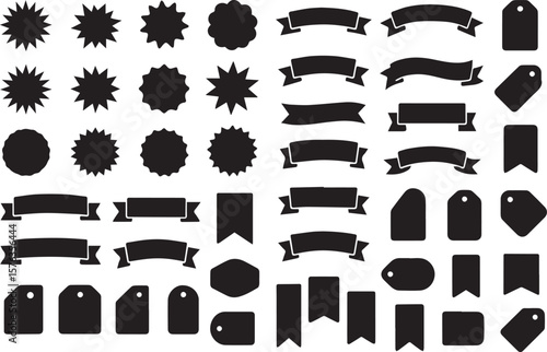 
Set of vintage label and badges shape collections. Vector illustration. Black template for patch, insignias, overlay. Safety and security.
