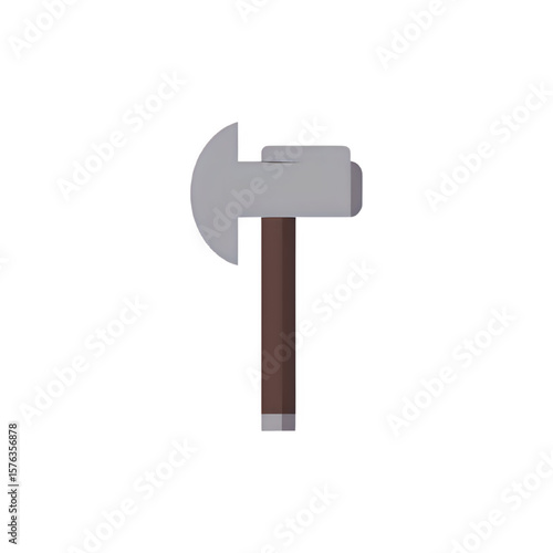 Simple 3D Model:  A Rendered Axe Icon – Perfect for Game Assets, UI Design & More