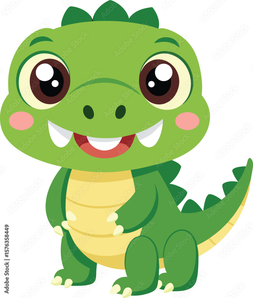 Naklejka premium Cartoon Baby Crocodile Vector