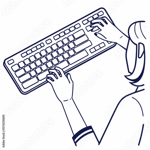 typing on keyboard