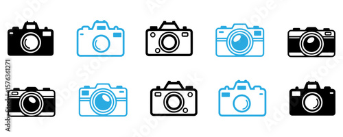 Simple Camera Icons in Different Colors