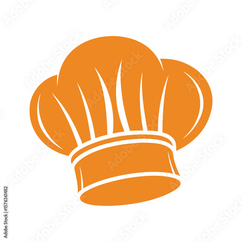 Orange chef hat icon cooking food