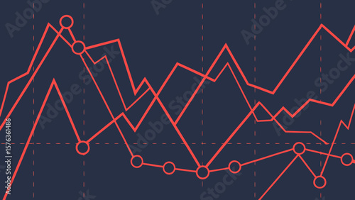 Stock market analysis chart with financial data and trend lines for investment and economic performance insight