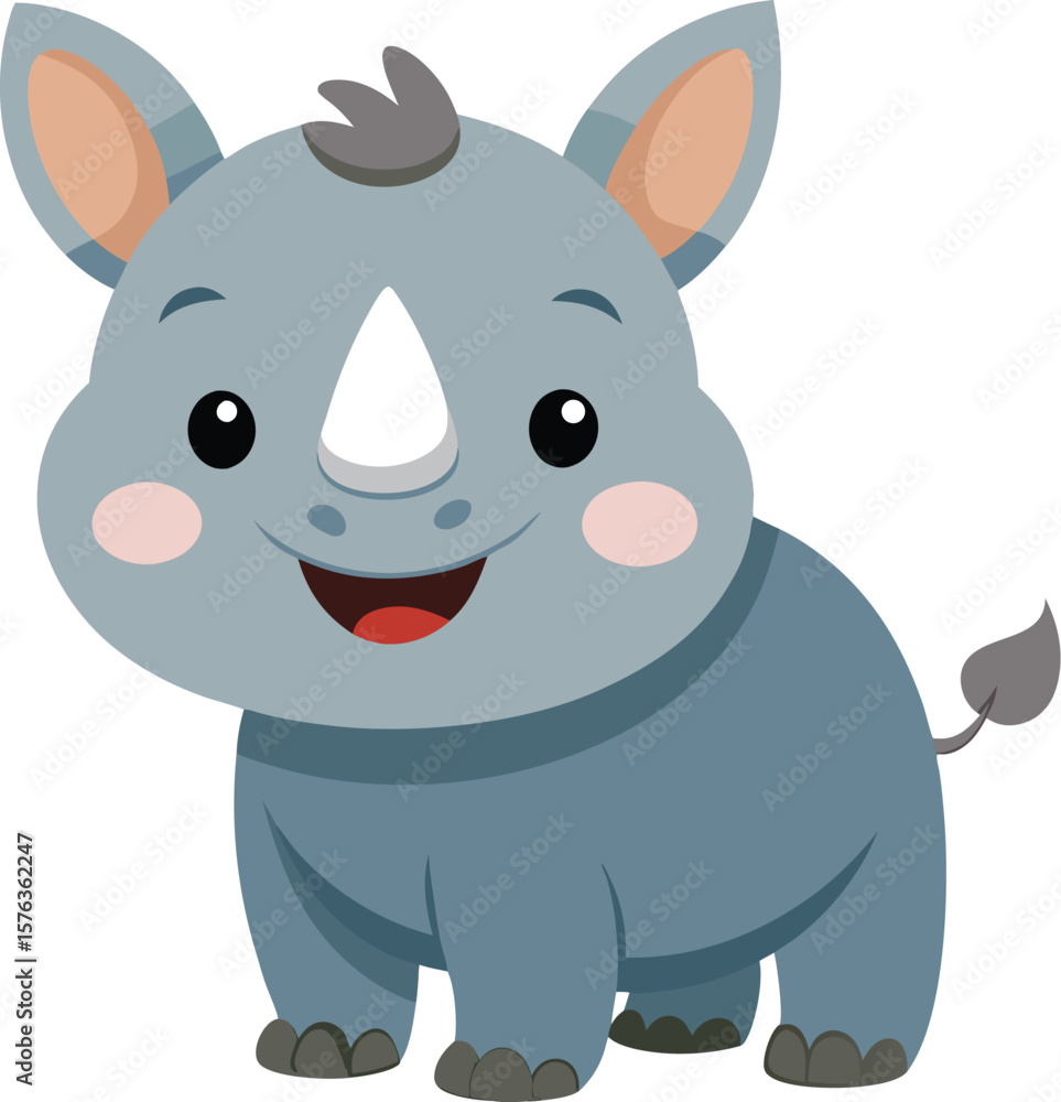 Naklejka premium Baby Rhino Vector Illustration